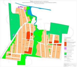 Карта градостроительного плана поселка Нижняя Мондома